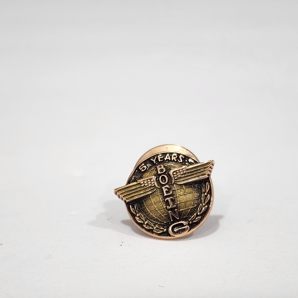Vintage Boeing 5 Years 10K Solid Gold Service Pin